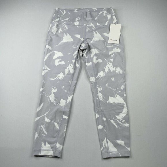 Lululemon Wunder Under High Rise Tight Luxtreme Flower Pop White Silver - Picture 2 of 14